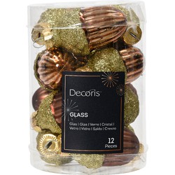 Eikel glas d3h4 cm espresso ass 12st kerst - Decoris