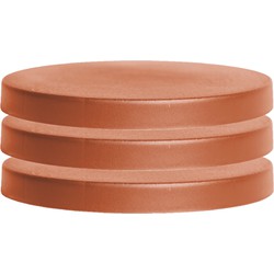 3x stuks planten trolley/multiroller rond terracotta kunststof 30 cm - Planten onderzetter