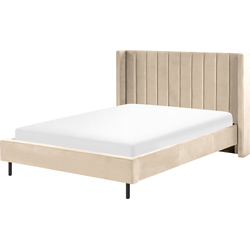 Beliani VILETTE - Tweepersoonsbed-Beige-Fluweel