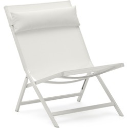 Kave Home - Canutells opvouwbare aluminium stoel met witte afwerking