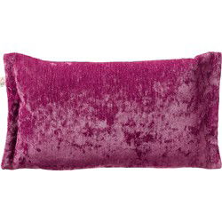 Dutch Decor LEWIS - Sierkussen 30x50 cm - fluweel - met sierrand - Festival Fuchsia - paars - Dutch Decor