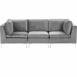 Beliani EVJA - Modulaire Sofa-Grijs-Fluweel