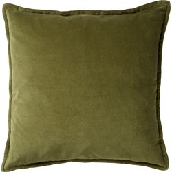 Dutch Decor CAITH - Kussenhoes 50x50 cm - 100% katoen - velvet - lekker zacht - Calliste Green - groen - Dutch Decor