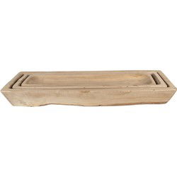 Clayre & Eef Decoratie schaal Set van 3 Bruin Hout