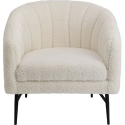 Kare Design Marylin Fauteuil - Teddy Stof Wit