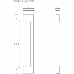 Deurgreep Luuk - zwart - 160 mm - Industrieel - Handgreep - Kastgreep - Ladegreep