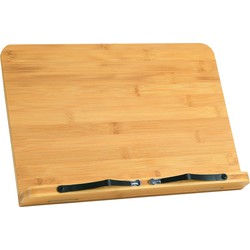 QUVIO Kookboekstandaard / Boekenstandaard / Tabletstandaard - 33,5 x 23,5 cm - Bamboe
