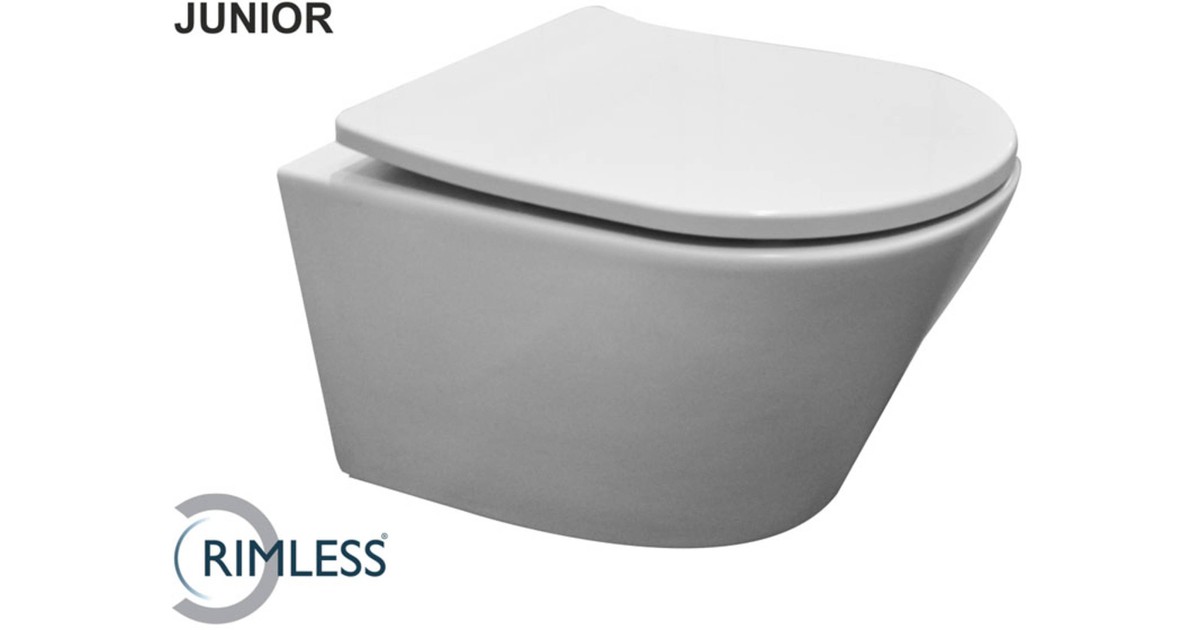 Saqu Sky 2.0 compact randloos hangtoilet met slimseat toiletbril met quickrelease Wit