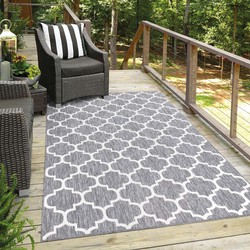 Tapijtenloods Sun In- & Outdoor Vloerkleed Laagpolig Grijs- 200x290 CM