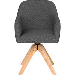 Eetkamerstoel Otis Grijs Houten Swivel - Giga Meubel