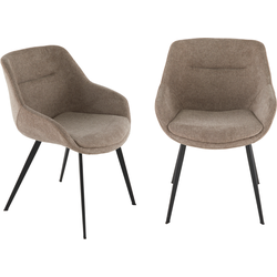 Set van 2 bridge-fauteuils in taupekleurige stof L64 cm - COLOMBE