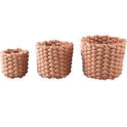 PTMD Olliver Brown Velvet Rope Basket No Handles SV3