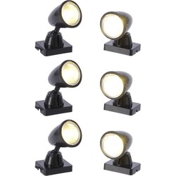 Kerstdorp accessoires LED spot lampen 6 stuks - Kerstdorpen