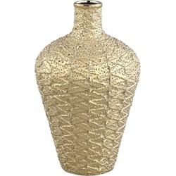 PTMD Cindia Ronde Bloempot - H27,5 x Ø17 cm - Keramiek - Goud