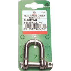 D-sluiting 6mm rvs