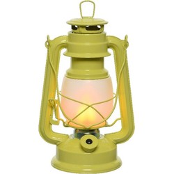 Gele camping lantaarn 24 cm vuur effect LED licht - Lantaarns