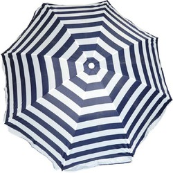 Parasol - blauw/wit - gestreept - D120 cm - UV-bescherming - Parasols