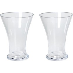 2x Bloemen boeket uitlopende vaas glas 25 cm - Vazen