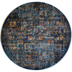 Tapijtenloods Picasso Sarough Vintage Rond Vloerkleed Blauw Laagpolig- 240 CM ROND