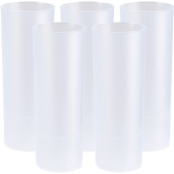 Juypal longdrink glas - 12x - wit - kunststof - 330 ml - herbruikbaar - Drinkglazen