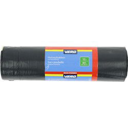 Vero Afvalzakken/vuilniszakken met trekband - 12x stuks - 60 liter - Vuilniszakken