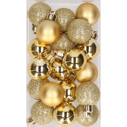 Cosy & Trendy kerstballen - goud - D3 cm - kunststof - Kerstbal