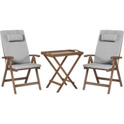 AMANTEA PREMIUM - Bistroset - Grijs - Acaciahout