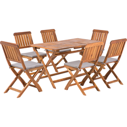 CENTO  - Tuinset voor 6 - Donkere houtkleur - Acaciahout