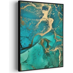 Muurwerken Akoestisch Schilderij - Marmer Look Colored 03 - Geluidsdempend Wandpaneel - Wanddecoratie - Geluidsisolatie - PRO (AW 0.90) XXL (107X150)