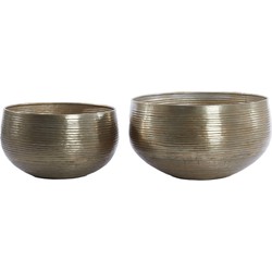 D - Light & Living - Pot LISBOA - Ø53x28.5cm - Goud - Set van 2