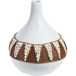 SIMPANG - Decoratieve vaas - Wit - Terracotta