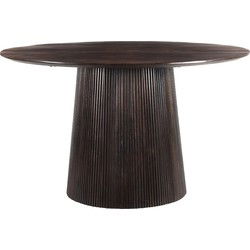 Livingfurn - Eetkamertafel Salvator Walnut 130cm - Mangohout
