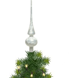 Kerst piek van glas wit ijslak H26 cm - kerstboompieken