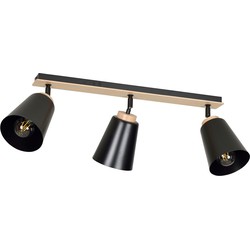 scandinavische plafondlamp Gallo Zwart 3-lichts