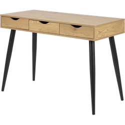 Keet houten bureau naturel - met 3 lades - 110 x 50 cm