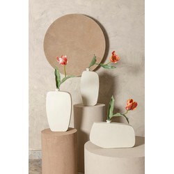 PTMD Bloempot Ramsha - 39x6x23 cm - Aluminium - Creme