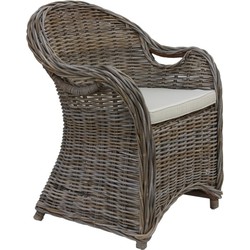 HSM Collection-Tuinstoel Met Arm Parma-65x65x87-Grijs/Crème-Koboo