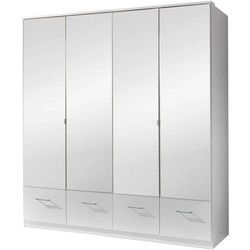 Kast met 4 spiegeldeuren en 4 laden - L179 cm