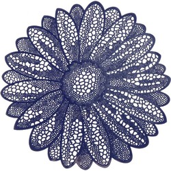 Unique Living - Placemat Flower 38cm Ø Dark Blue