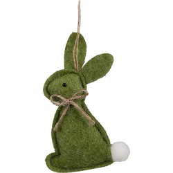 Clayre & Eef Paashanger Konijn 10 cm Groen Katoen Decoratie Hanger