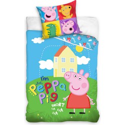 Peppa Pig Dekbedovertrek - Eenpersoons - 140x200 cm - Kussensloop 60x70 cm - Katoen - Multi Kleur