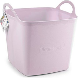 Plasticforte Kuip/emmer/wasmand - flexibel - roze - 27 liter - vierkant - kunststof - Wasmanden