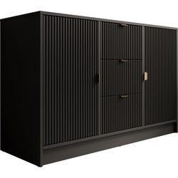 Meubella Dressoir Tavares - Zwart - 118 cm