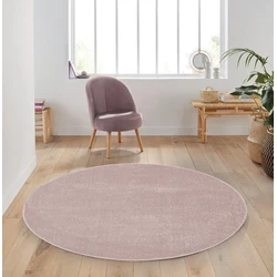 Rond Mono vloerkleed - Effen Modern - Roze - Ø 120cm