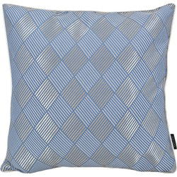 Sierkussen Luxury Checker Blue | 45 x 45 cm | Jacquard / Polyester