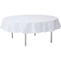 Santex Feest tafelkleed/tafellaken rond - wit - 240 cm - stof - Tafellakens