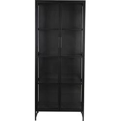 Vitrinekast Ijzer/Glas - Dichte Kast - 70x35x170cm