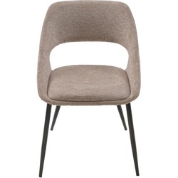 Set van 6 stoelen in stof met metalen onderstel L51 cm - ELODIE