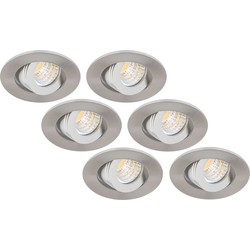 Groenovatie Inbouwspot LED 3W, Rond, Kantelbaar, Aluminium, Dimbaar, 6-Pack