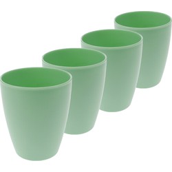 4x drinkbekers kunststof 340 ml groen - Drinkbekers